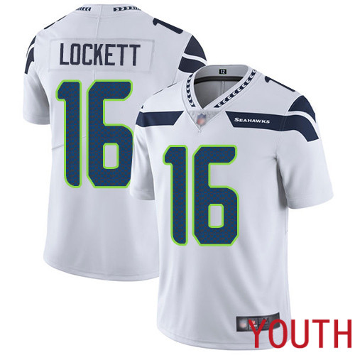 Seattle Seahawks Limited White Youth Tyler Lockett Road Jersey NFL Football 16 Vapor Untouchable